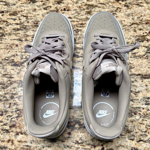 Nike Court Vision Low Mens 11.5 Khaki White Sneaker Shoes - Picture 4 of 8